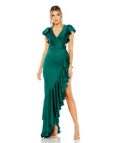 Cap Sleeve High Low Dress Cap Sleeves Mac Duggal 49529