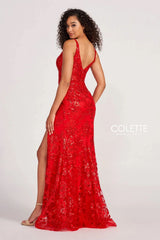 Colette CL2040 Prom Fitted Sequin Formal Long Dress