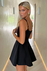 Alice Square Neck Mini Dress - Black