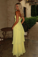 Gretta Strapless Maxi Dress - Yellow
